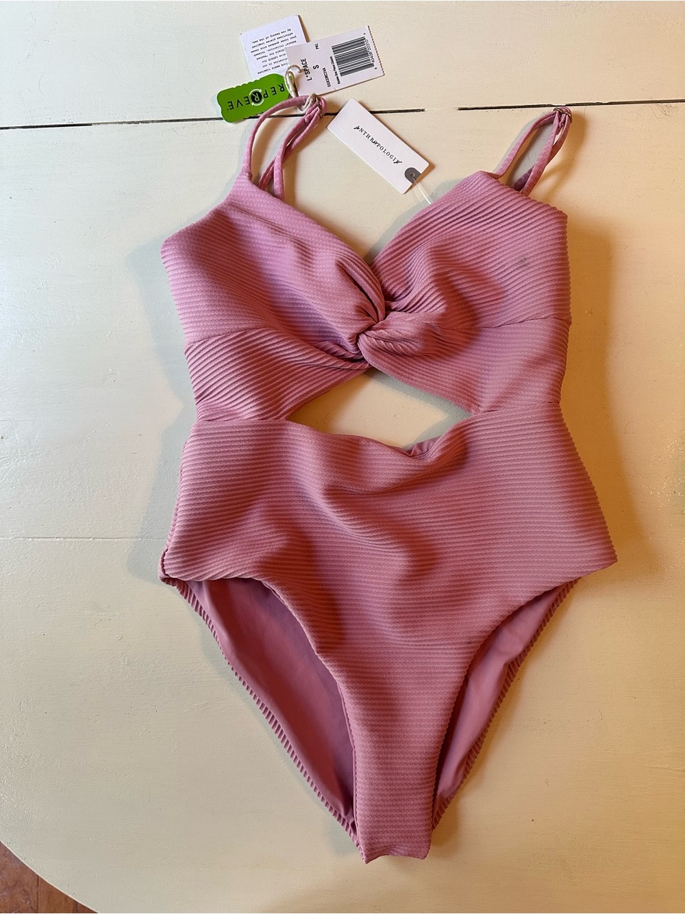 l*space Girls Pink Twist Cutout One-Piece Swimsuit - Picture 3 of 8